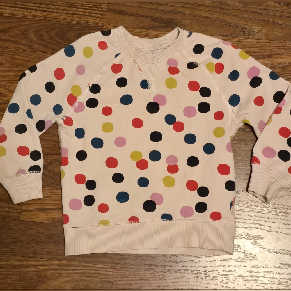 Hanna Andersson Swearshirt. Multicolor Polka Dot Kids Shirt Size 4